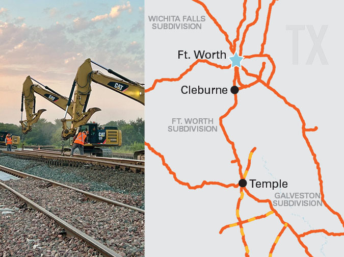 Fort Worth Subdivision – BNSF crews installing double track Fort Worth Subdivision – BNSF crews installing double track