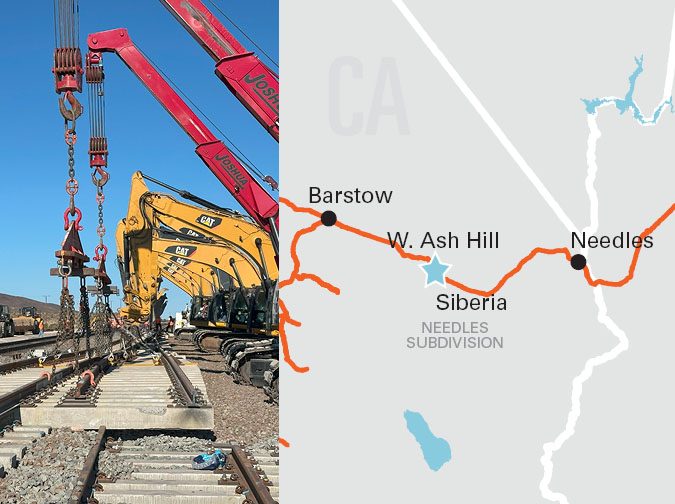 Needles Subdivision – BNSF crews installing triple track Needles Subdivision – BNSF crews installing triple track