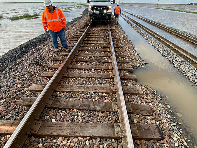 Washout forming on tracks