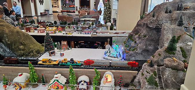 WC Trains display with a Santa Fe train