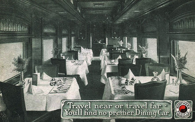 Northern Pacific dining car circa 1910