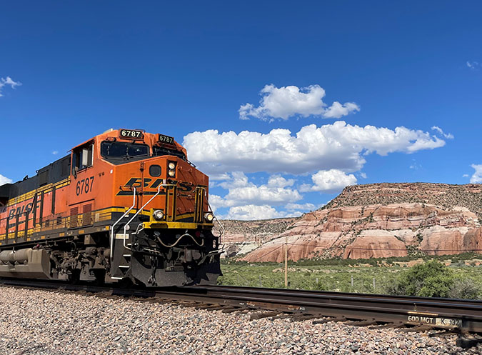 Near Gallup, New Mexico, one of more than 200 BNSF trains that operate daily on our Southern Transcon route 