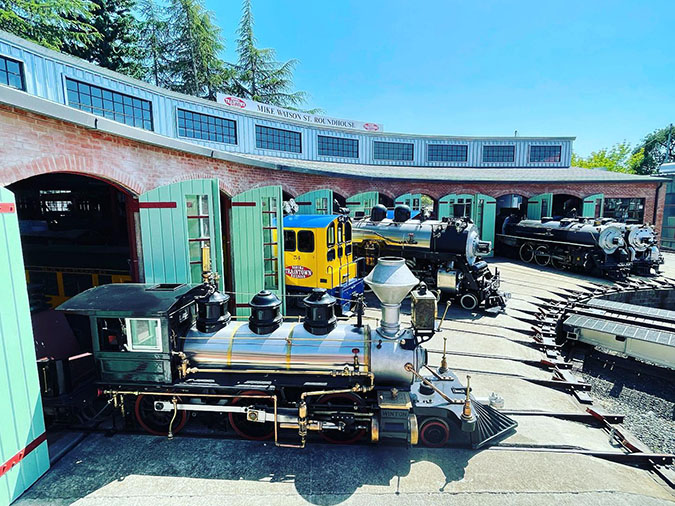 Five locomotives ranging in weight from 4,000 to 14,000 pounds. 